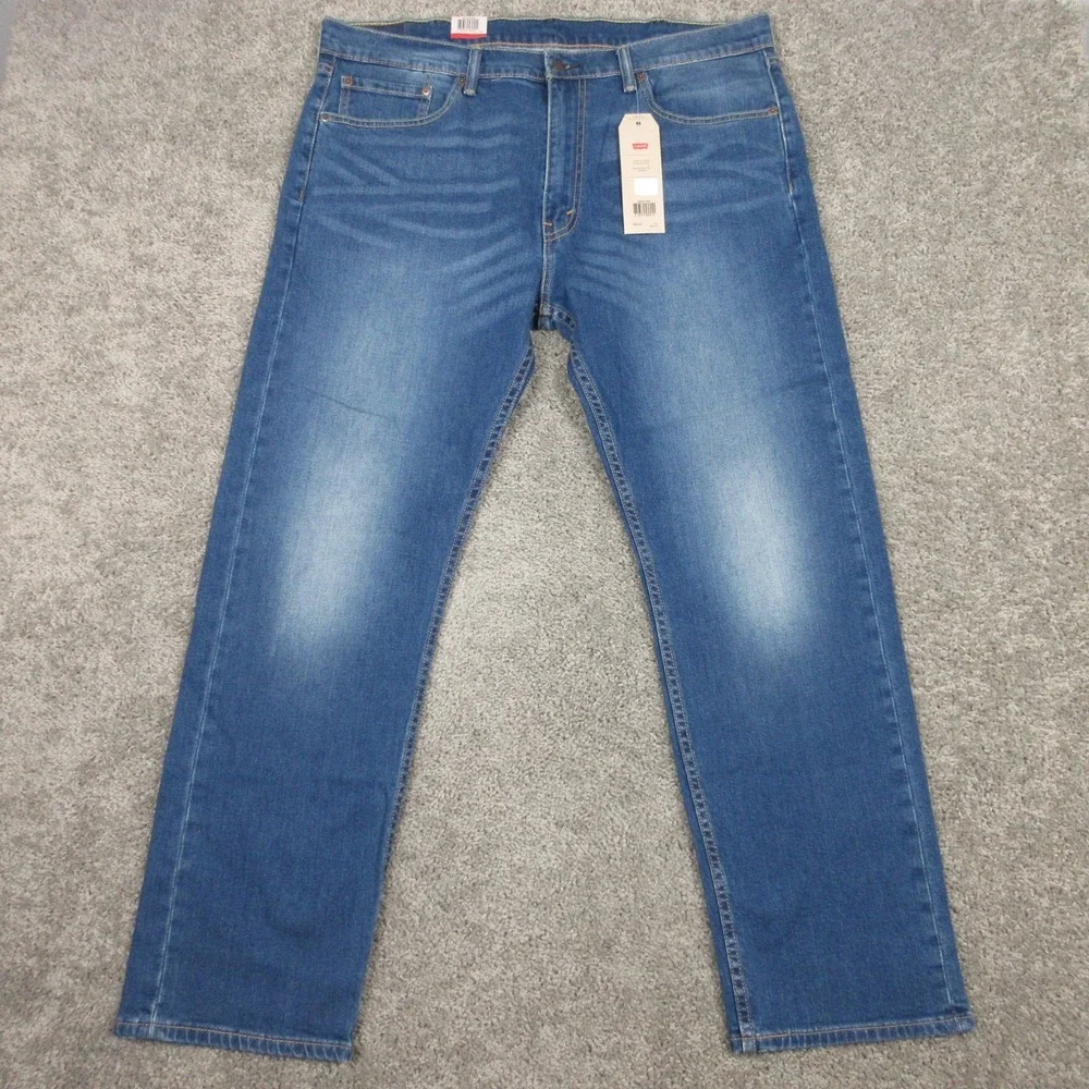 Levis Jeans Mens‎ 38x32 Blue 505 Regular Straight Faded Stretch Denim Pants NEW